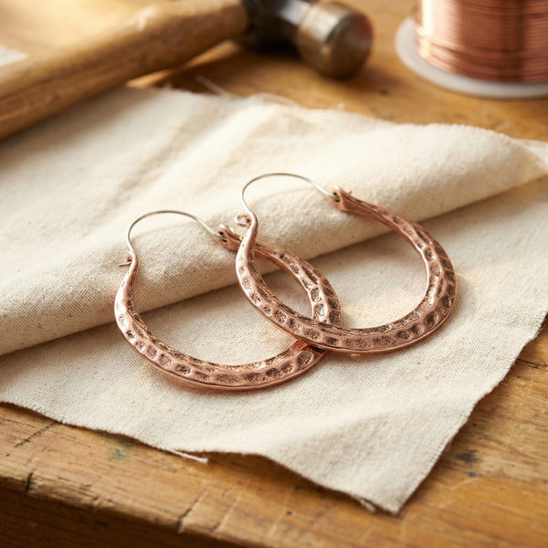 Boucles d'oreilles en cuivre Braise de Marie & Sylvie