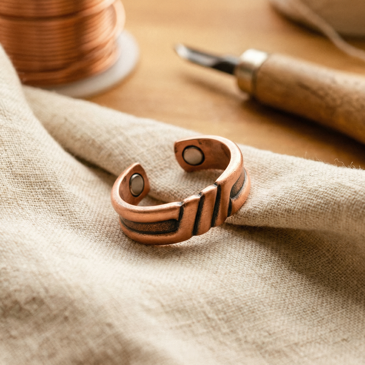 Bague en cuivre Bruyère de Marie & Sylvie