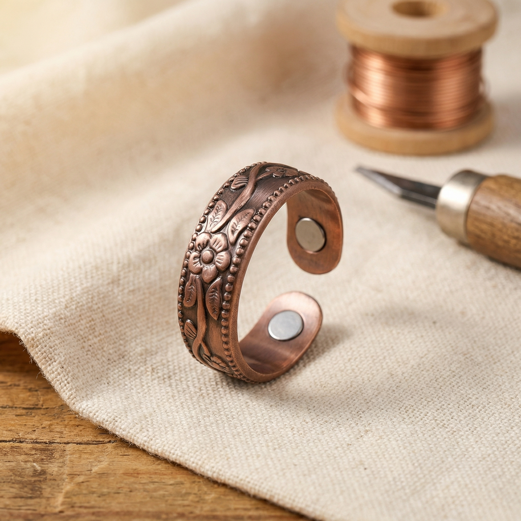 Bague en cuivre Pétale de Marie & Sylvie