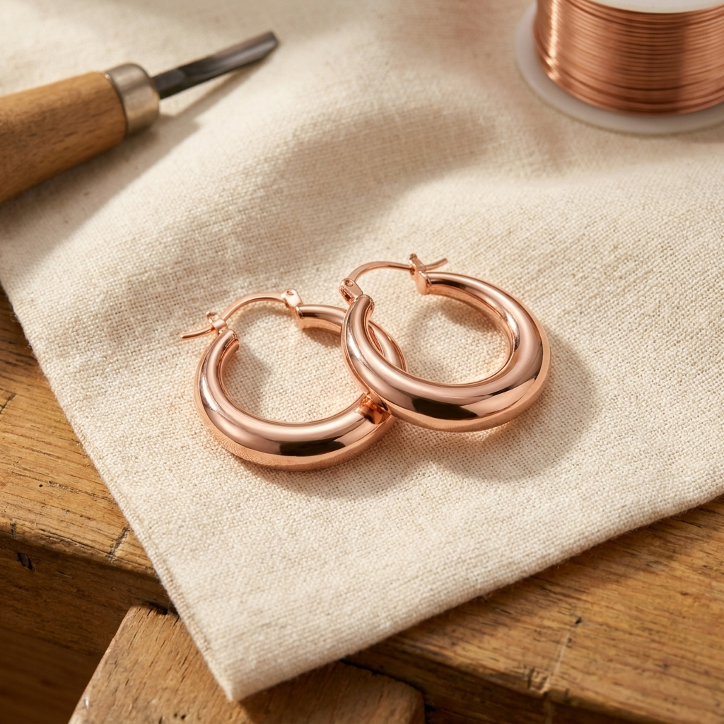 Boucles d'oreilles en cuivre Argile de Marie & Sylvie