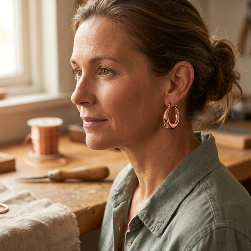Boucles d'oreilles en cuivre Argile de Marie & Sylvie