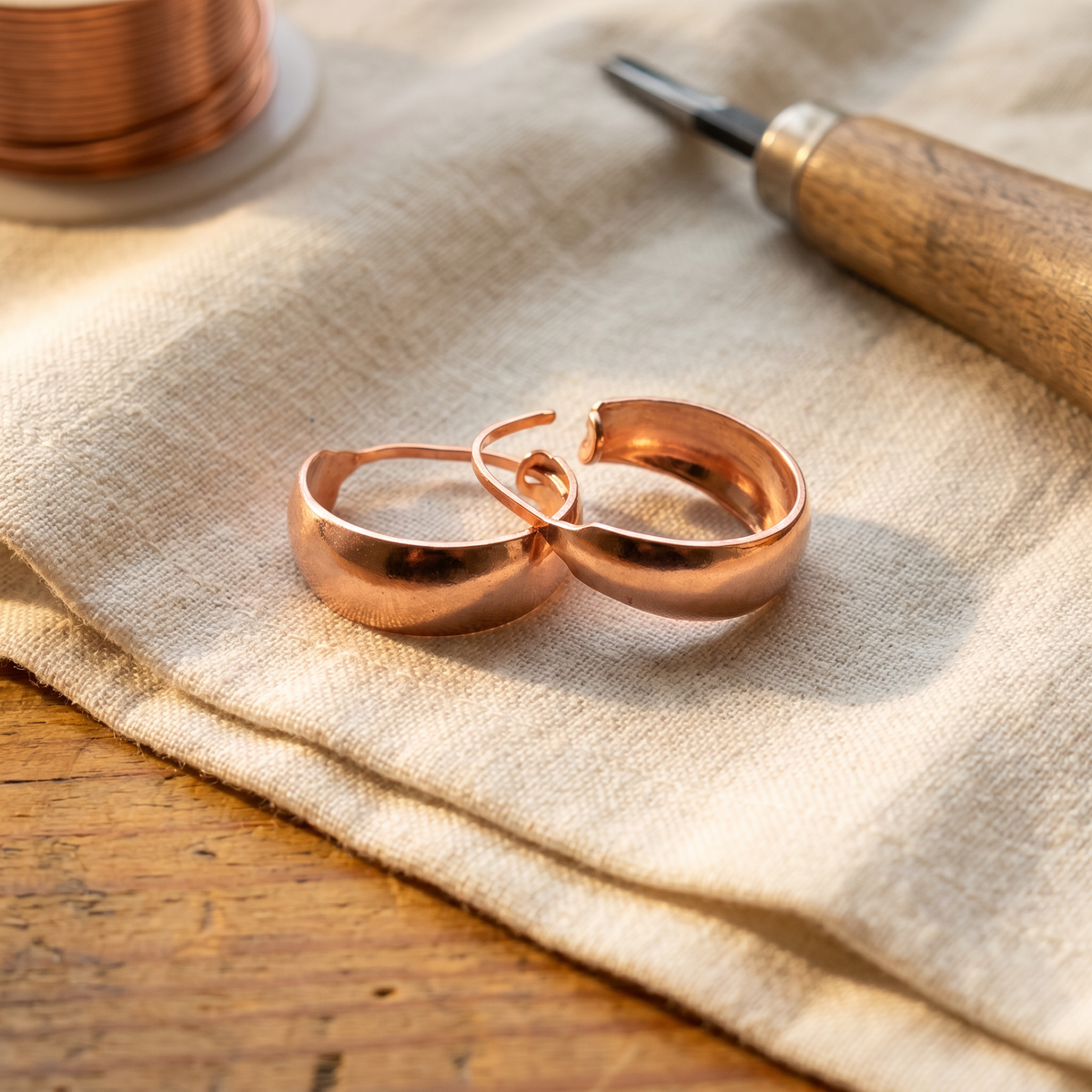 Boucles d'oreilles en cuivre Combe de Marie & Sylvie