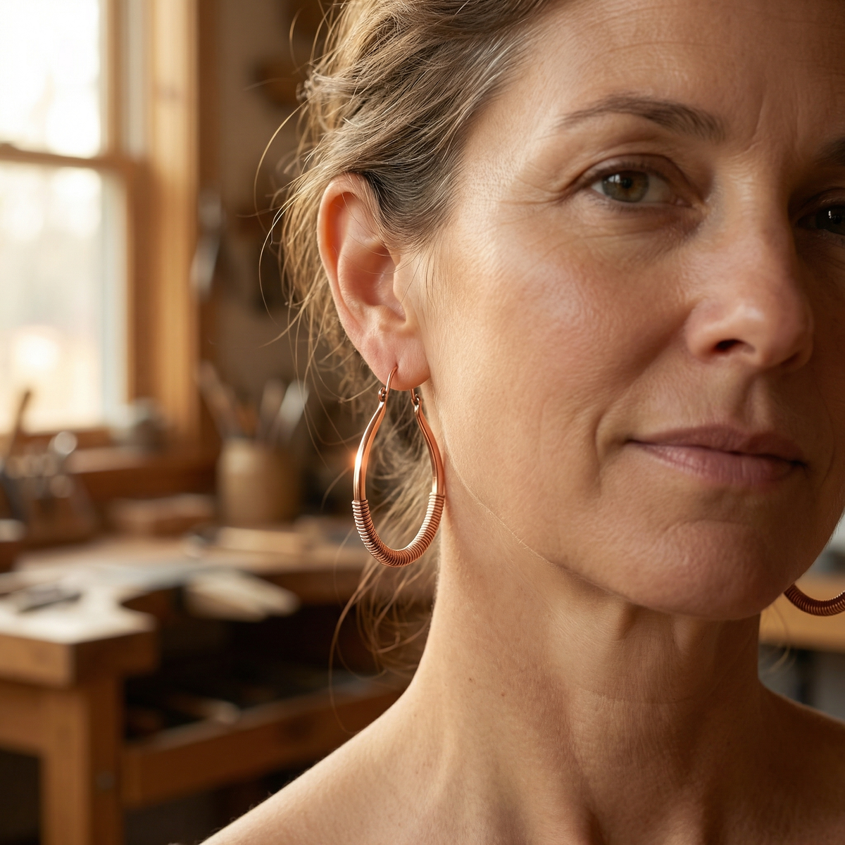 Boucles d'oreilles en cuivre Ruisseau de Marie & Sylvie