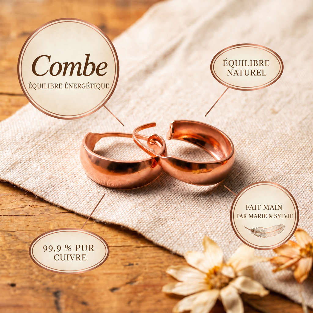 Boucles d'oreilles en cuivre Combe de Marie & Sylvie