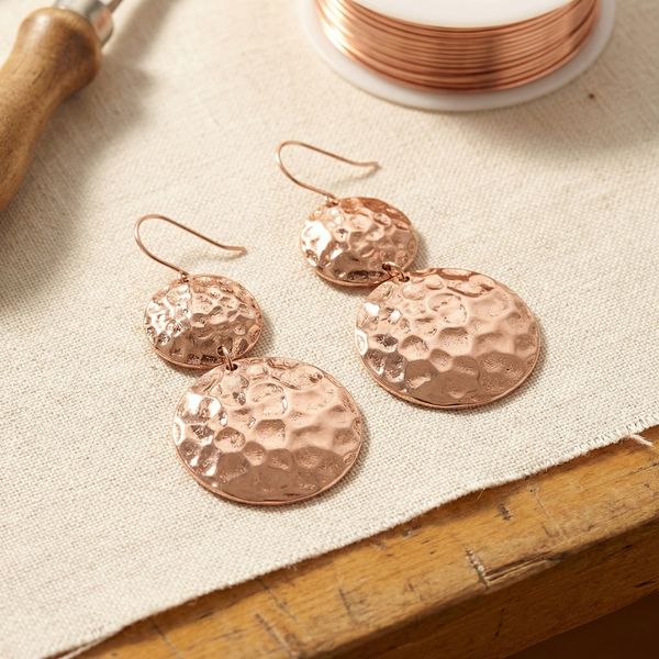 Boucles d'oreilles en cuivre Solstice de Marie & Sylvie