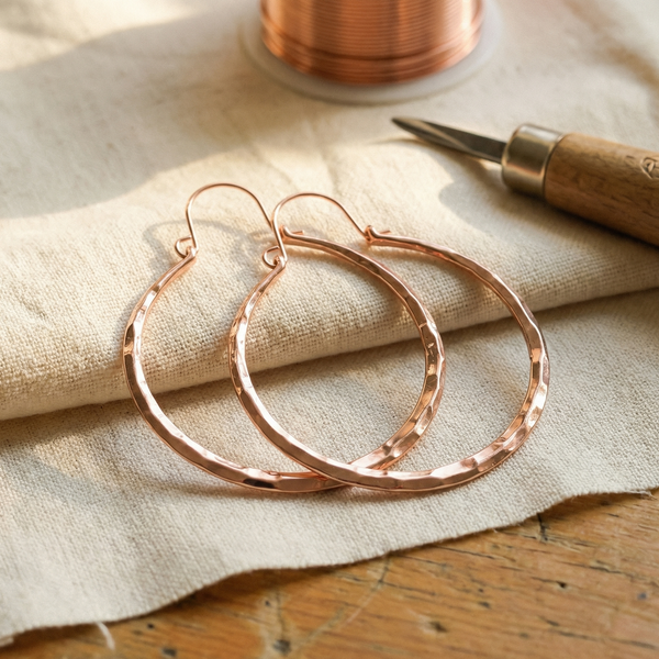 Boucles d'oreilles en cuivre Saule de Marie & Sylvie