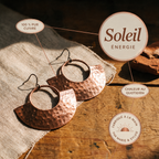 Boucles d'oreilles en cuivre Soleil de Marie & Sylvie