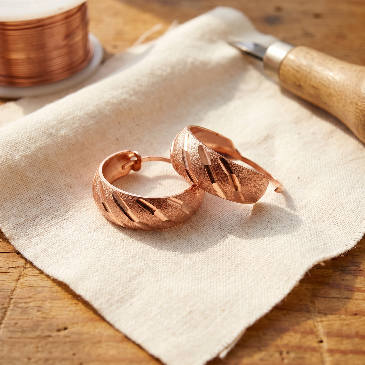 Boucles d'oreilles en cuivre Val de Marie & Sylvie