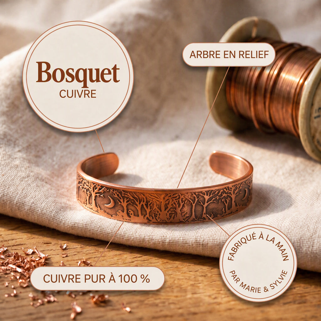 Bracelet en cuivre Bosquet de Marie & Sylvie