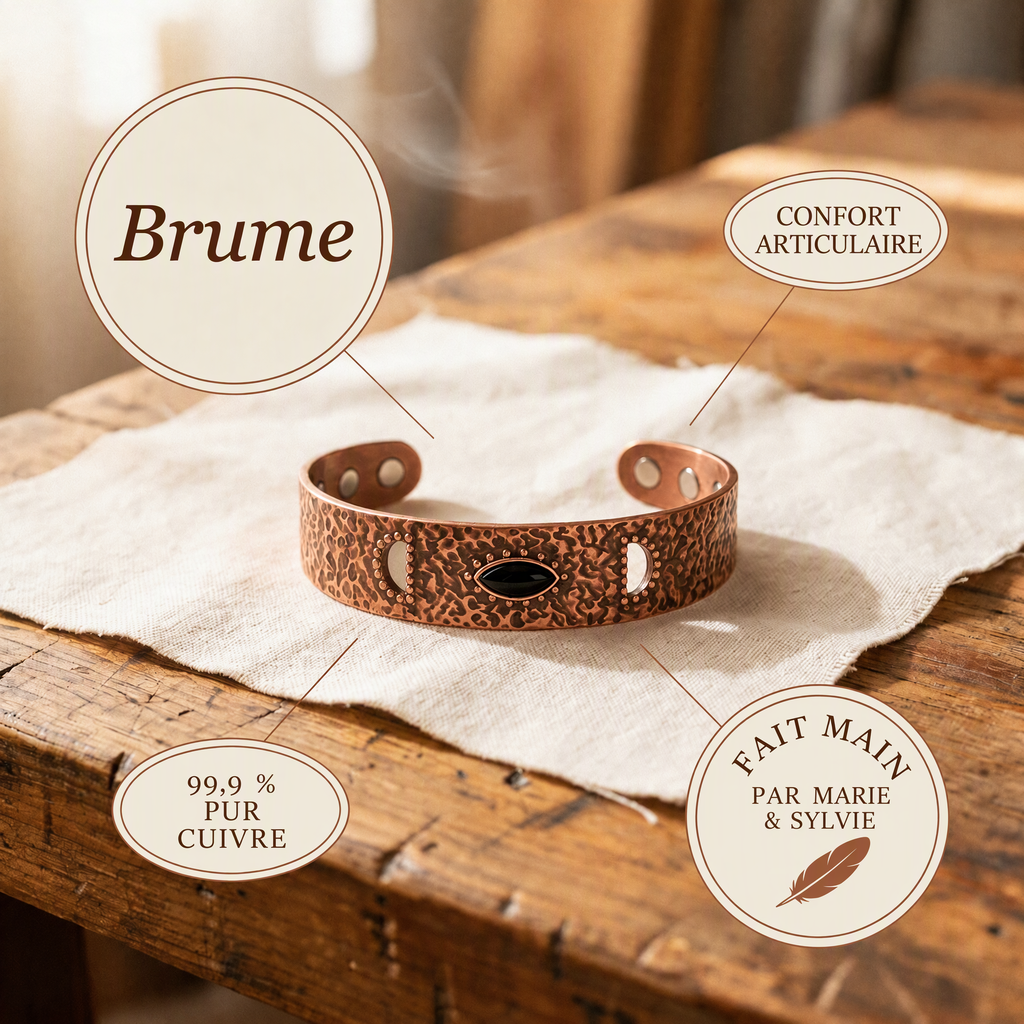 Bracelet en cuivre Brume de Marie & Sylvie