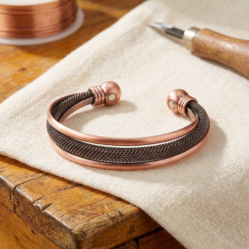 Bracelet en cuivre Cairn de Marie & Sylvie
