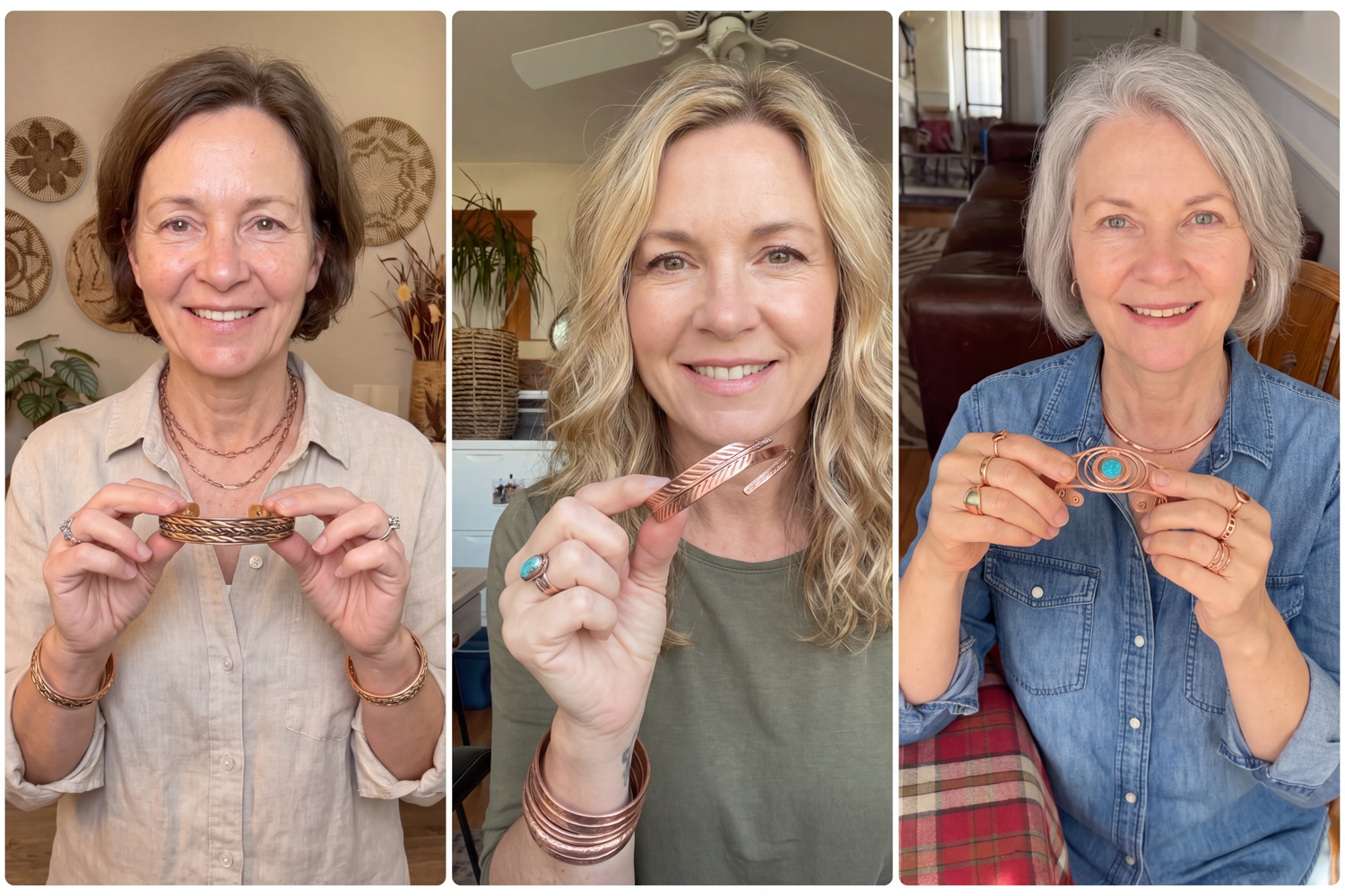 Bijoux martelés à la main en cuivre pur à 99,9 %