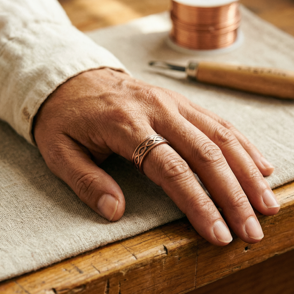 Bague en cuivre Tison de Marie & Sylvie