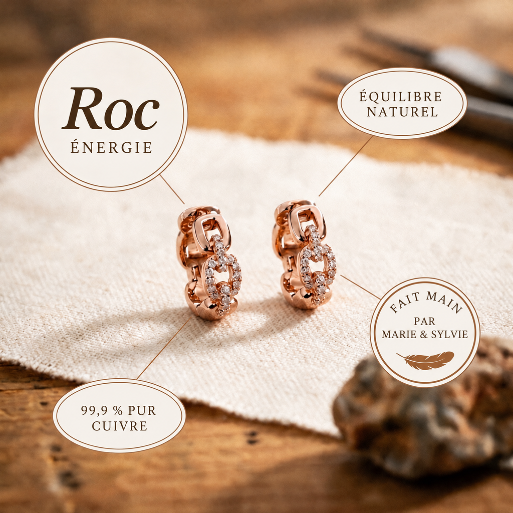 Boucles d'oreilles en cuivre Roc de Marie & Sylvie