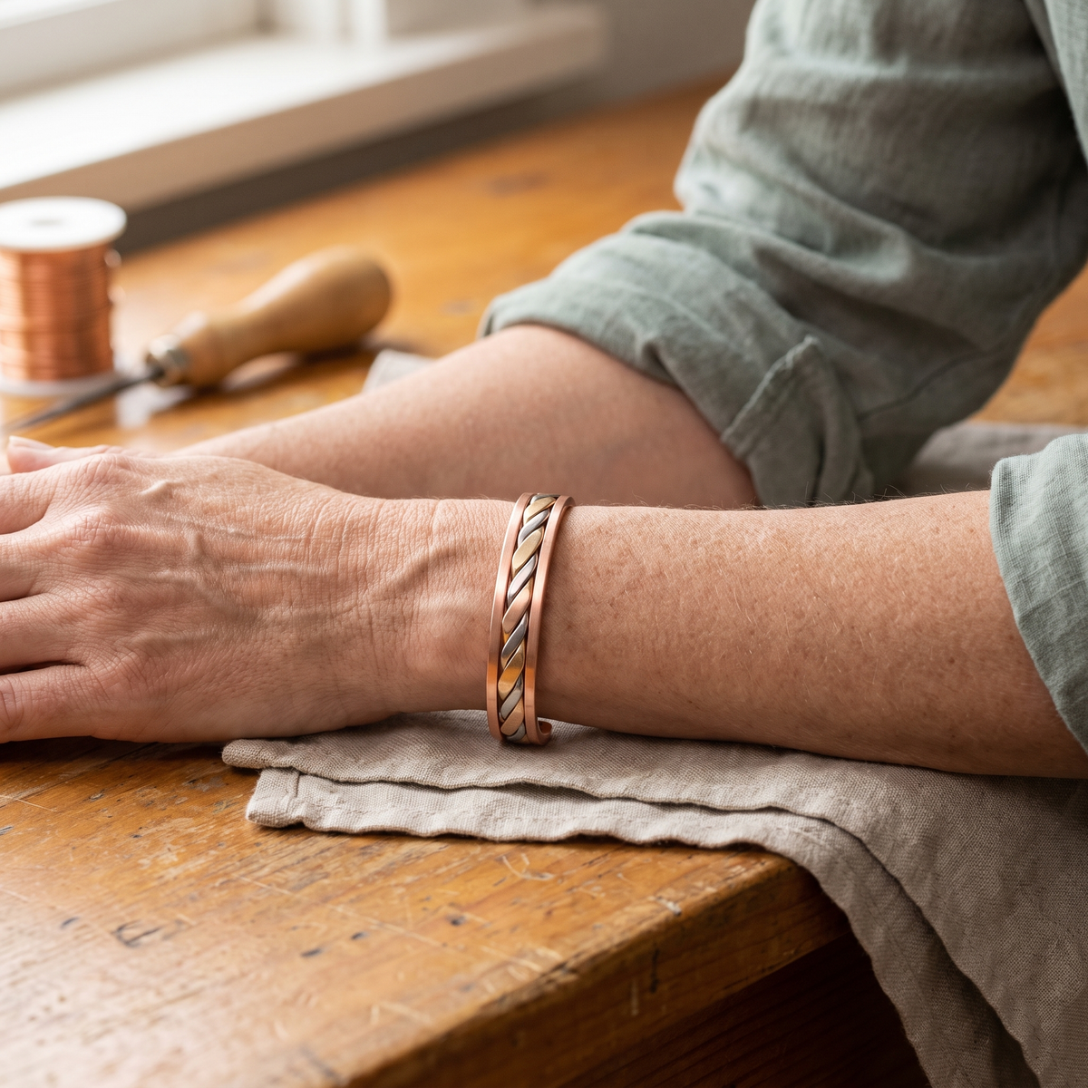 Bracelet en cuivre Bourgeon de Marie & Sylvie