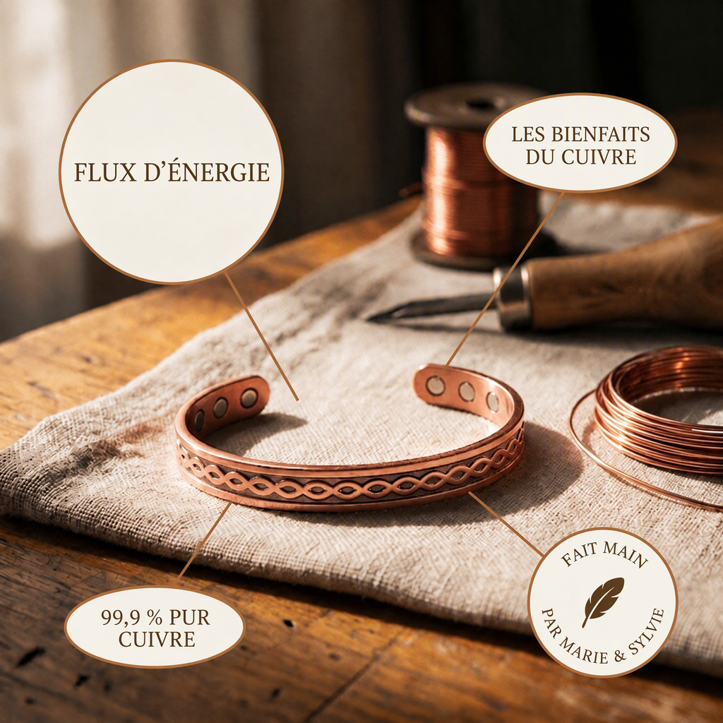 Bracelet en cuivre Courant de Marie & Sylvie