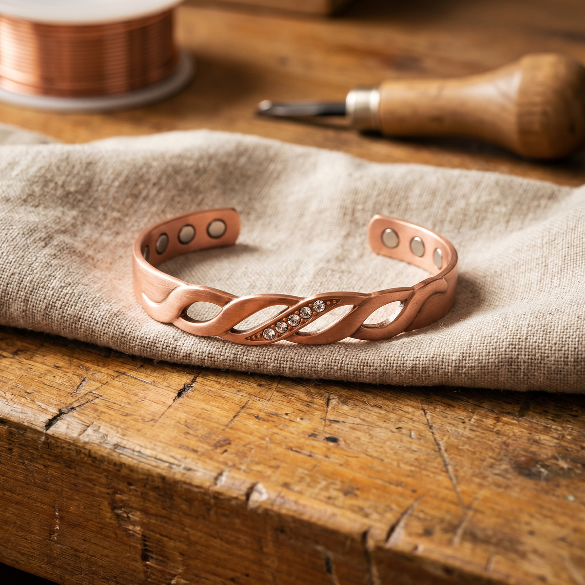 Bracelet en cuivre Couture de Marie & Sylvie