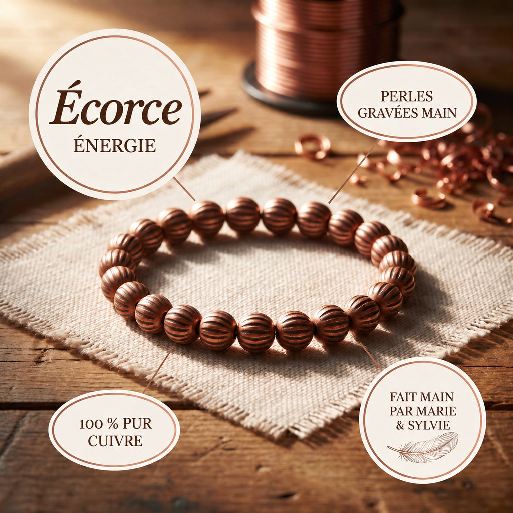 Bracelet en cuivre Écorce de Marie & Sylvie