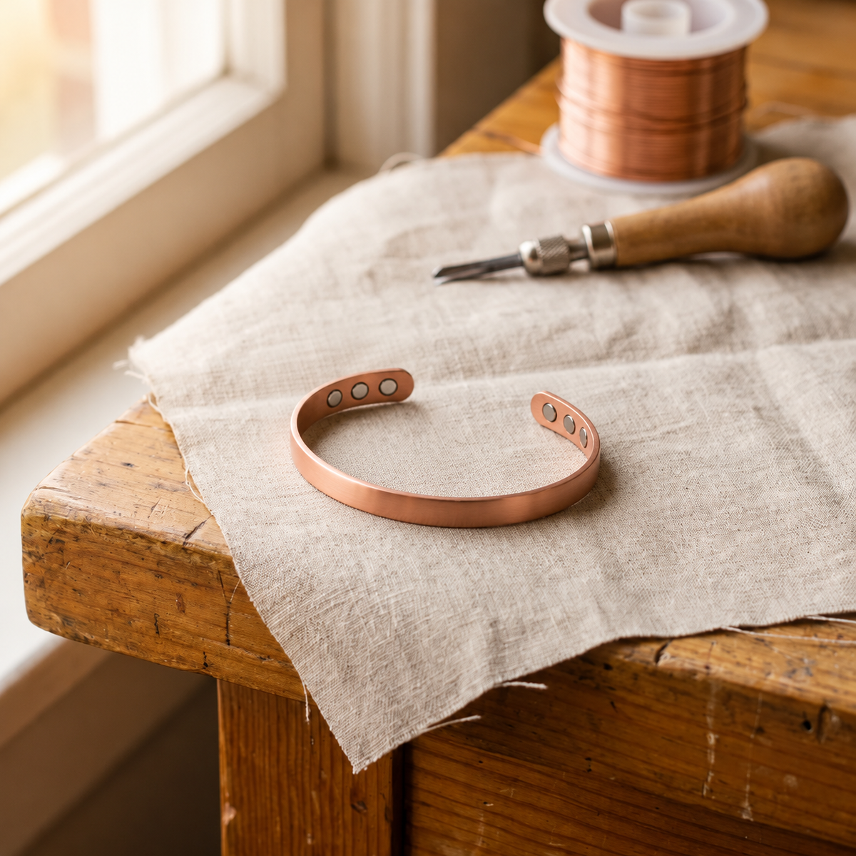 Bracelet en cuivre Enclume de Marie & Sylvie