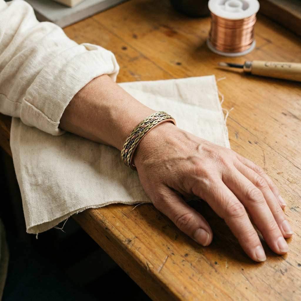 Bracelet en cuivre Entrelacs de Marie & Sylvie