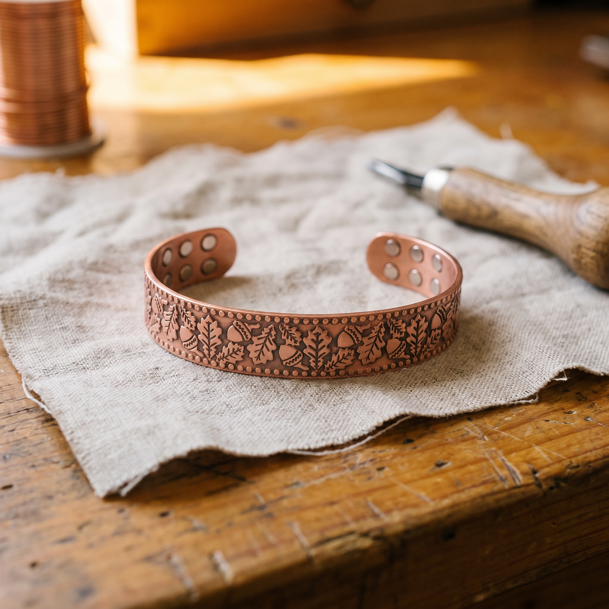 Bracelet en cuivre Futaie de Marie & Sylvie