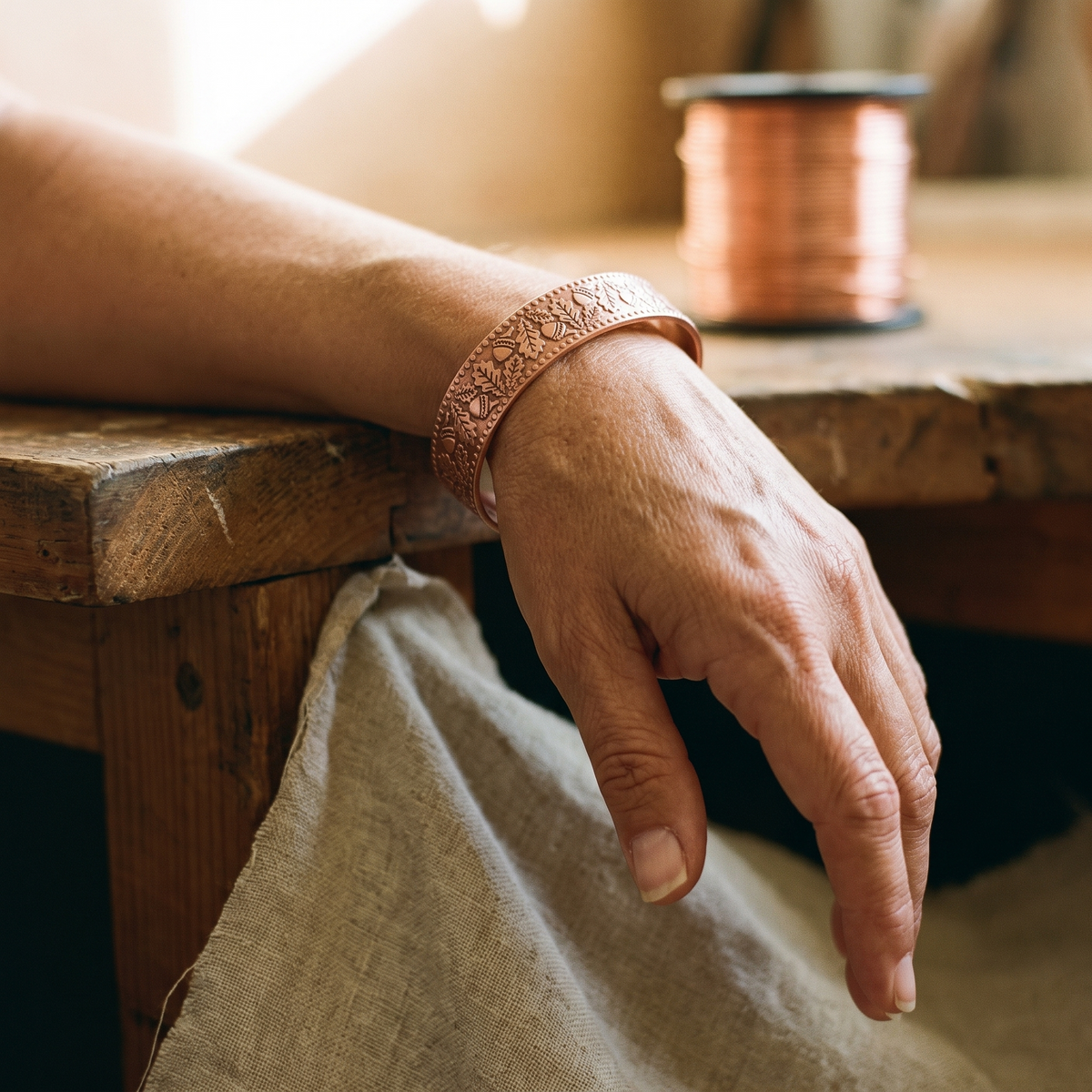 Bracelet en cuivre Futaie de Marie & Sylvie