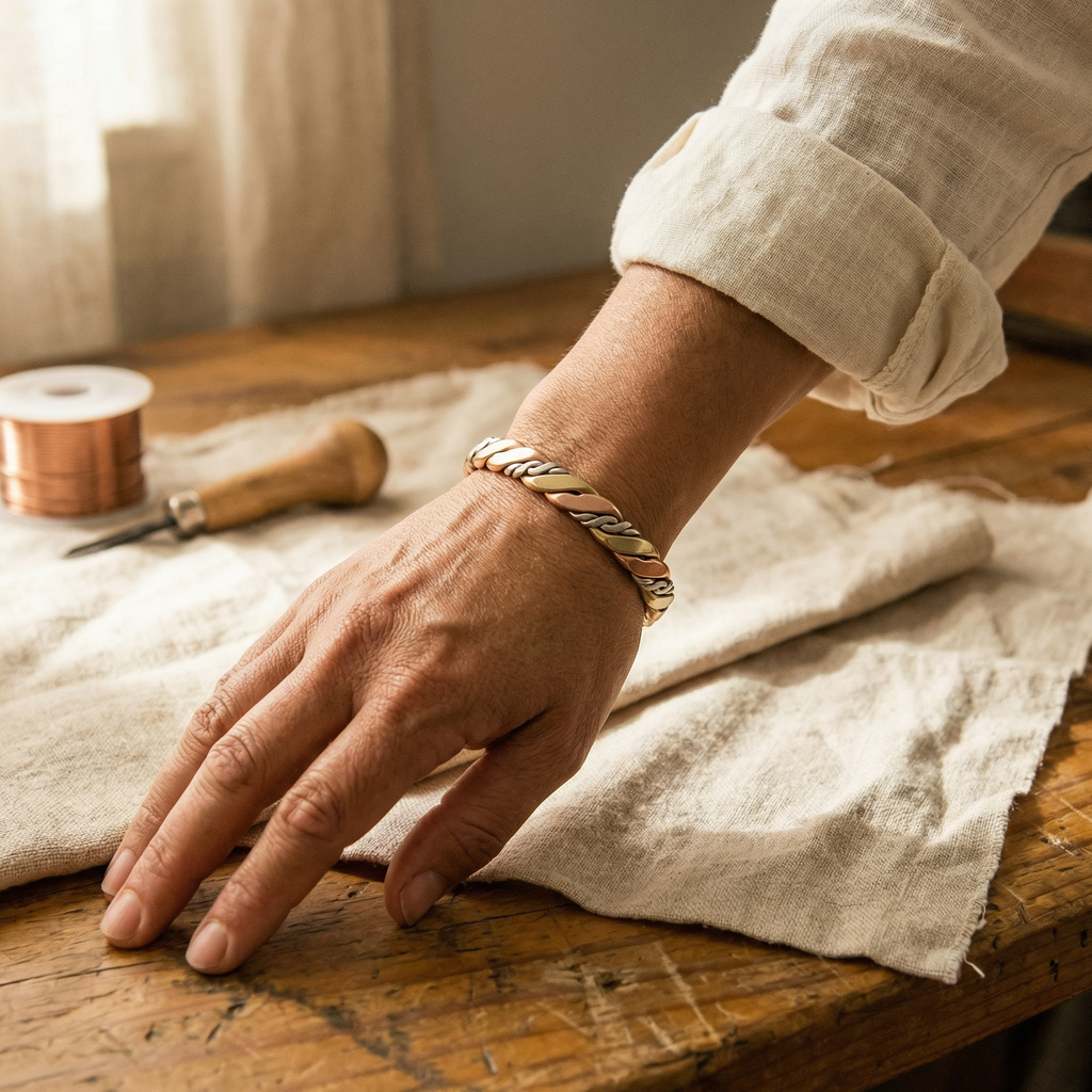 Bracelet en cuivre Galet de Marie & Sylvie
