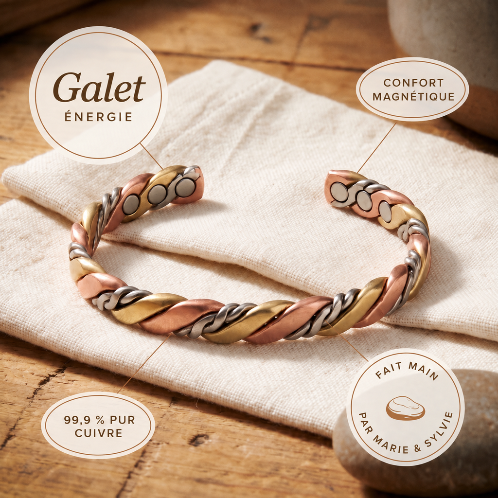 Bracelet en cuivre Galet de Marie & Sylvie