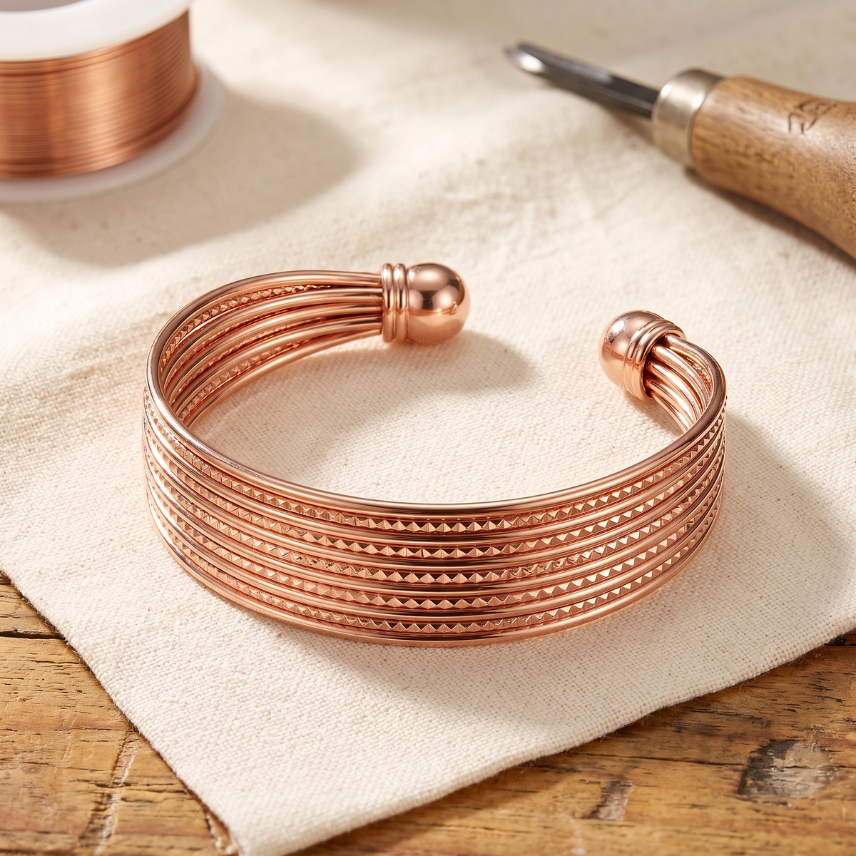 Bracelet en cuivre Hirondelle de Marie & Sylvie