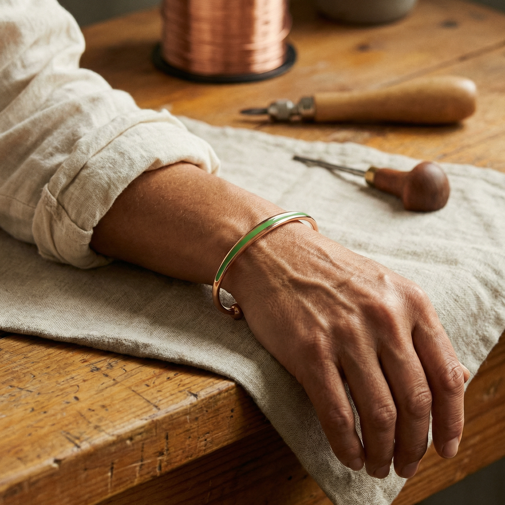 Bracelet en cuivre Jade de Marie & Sylvie