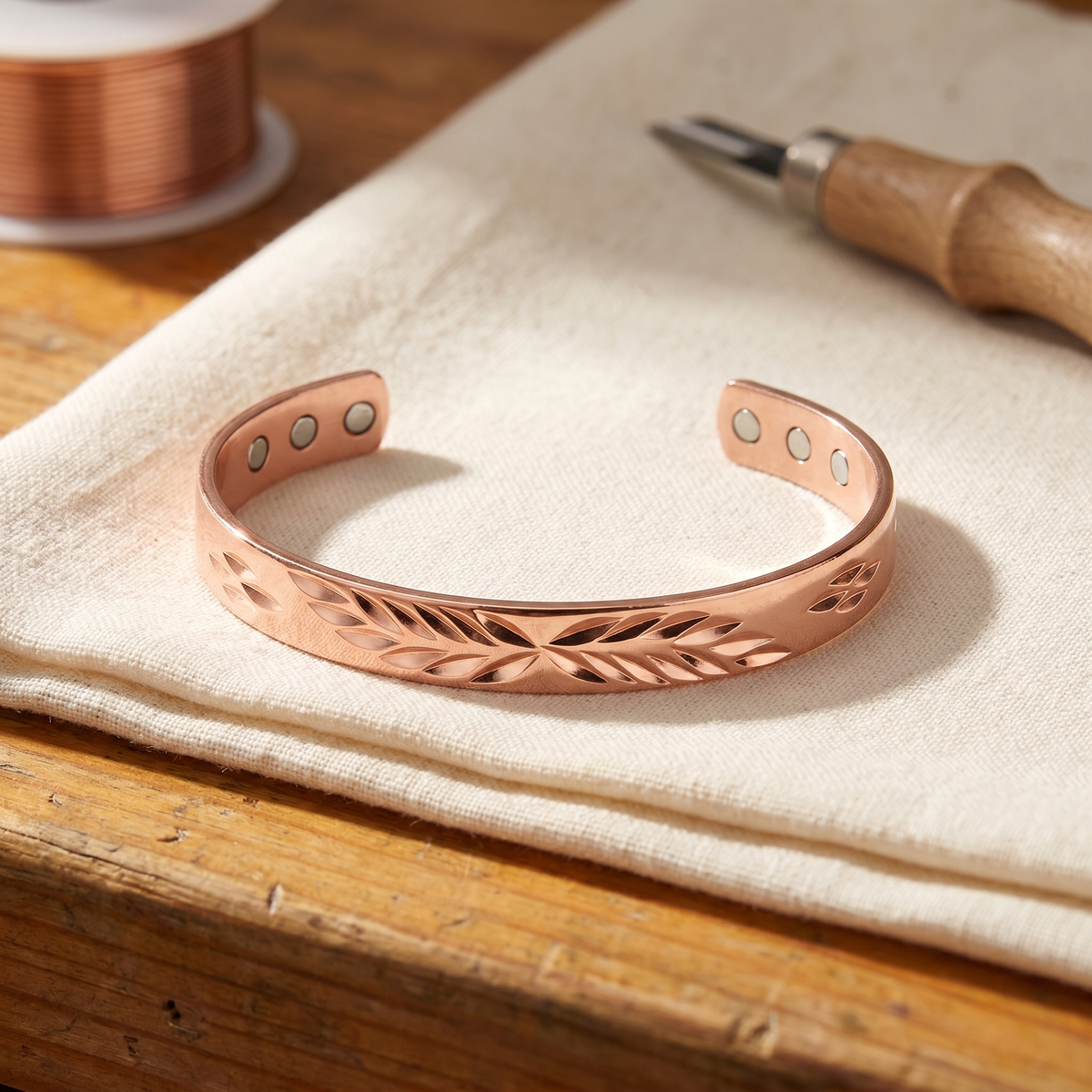 Bracelet en cuivre Lunaire de Marie & Sylvie
