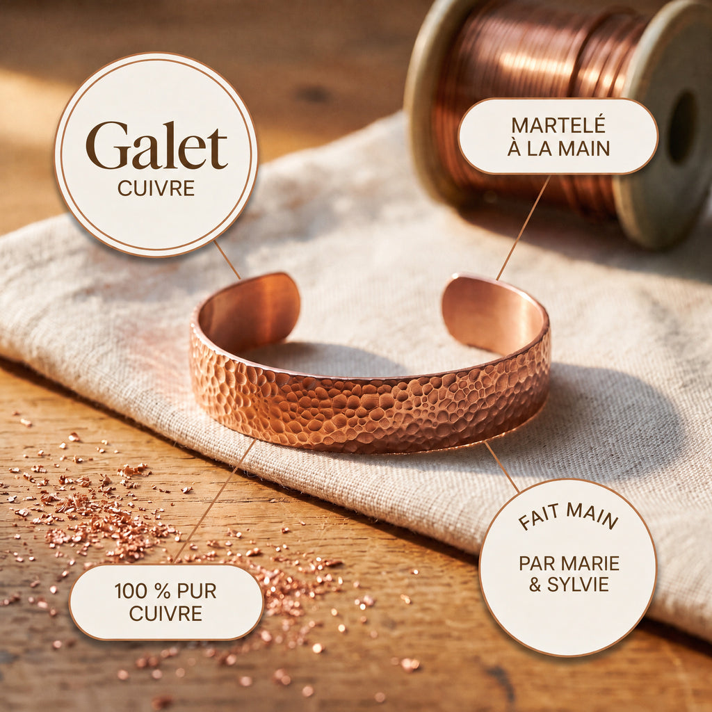 Bracelet en cuivre Lune de Marie & Sylvie
