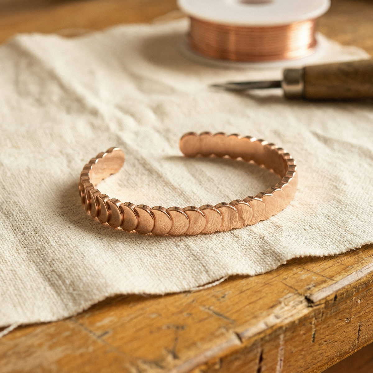 Bracelet en cuivre Marée de Marie & Sylvie