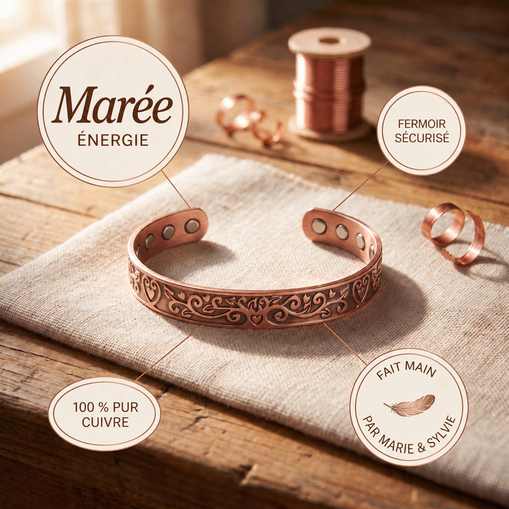 Bracelet en cuivre Marée de Marie & Sylvie