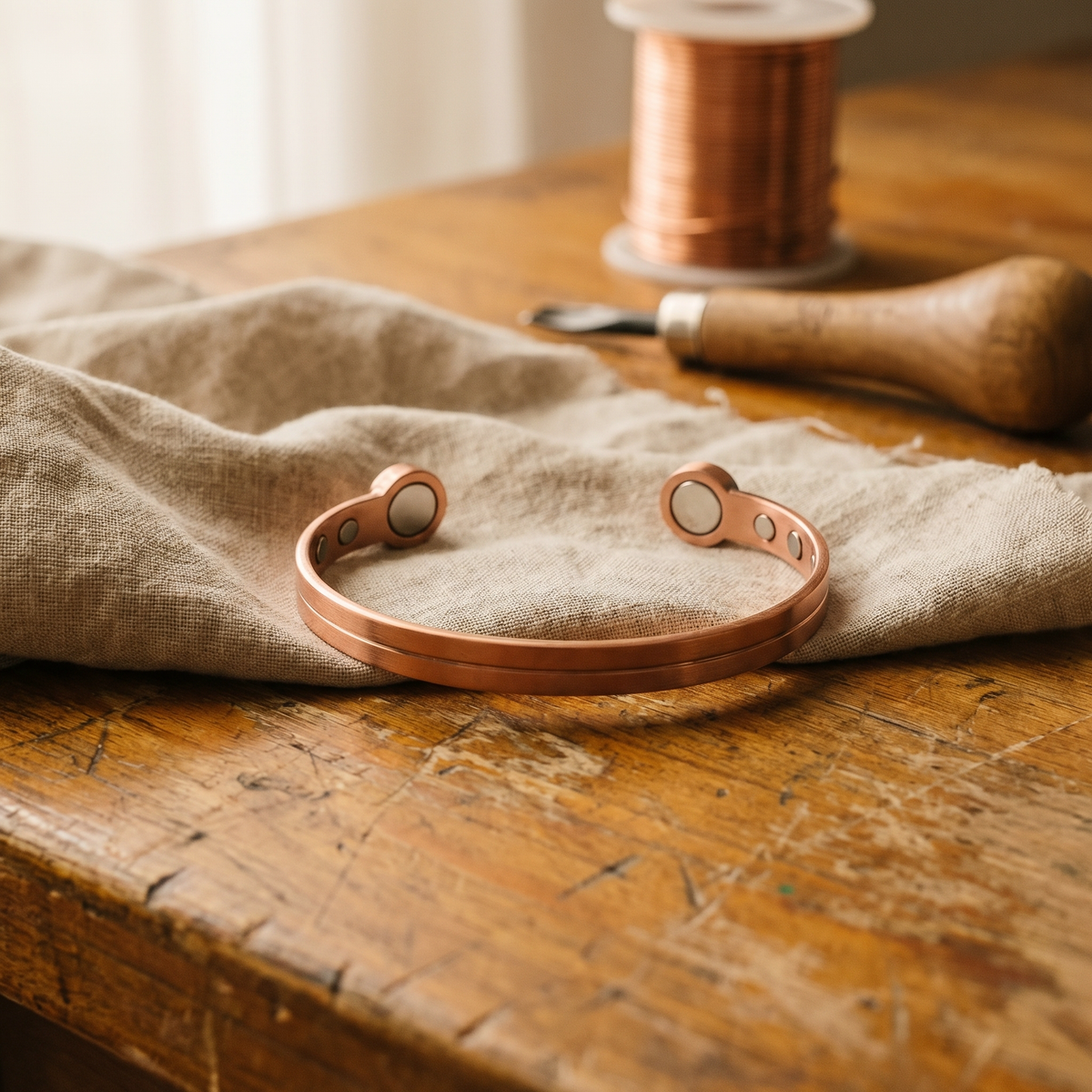 Bracelet en cuivre Mèche de Marie & Sylvie