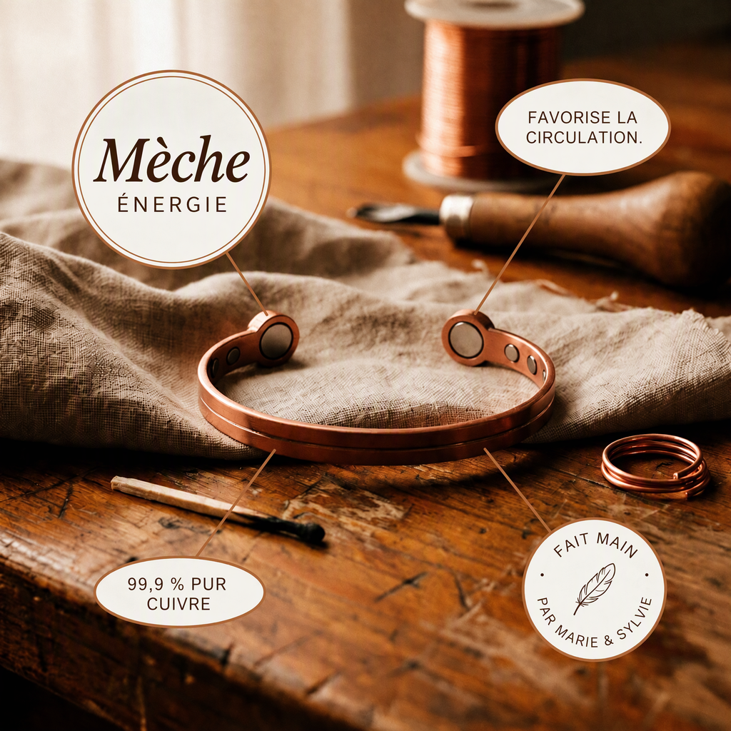 Bracelet en cuivre Mèche de Marie & Sylvie