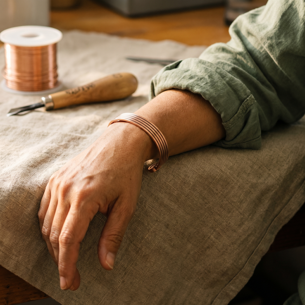 Bracelet en cuivre Nervure de Marie & Sylvie