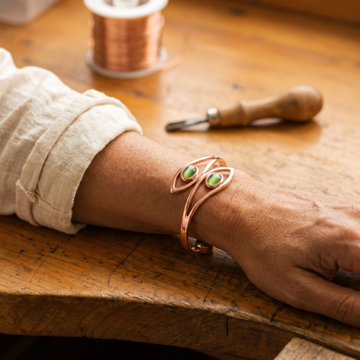 Bracelet en cuivre Opale de Marie & Sylvie