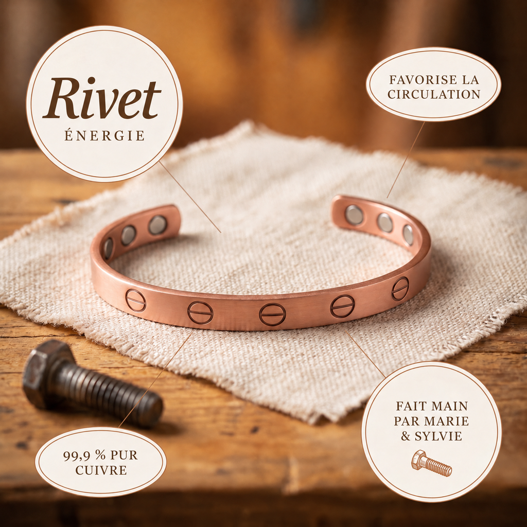 Bracelet en cuivre Rivet de Marie & Sylvie