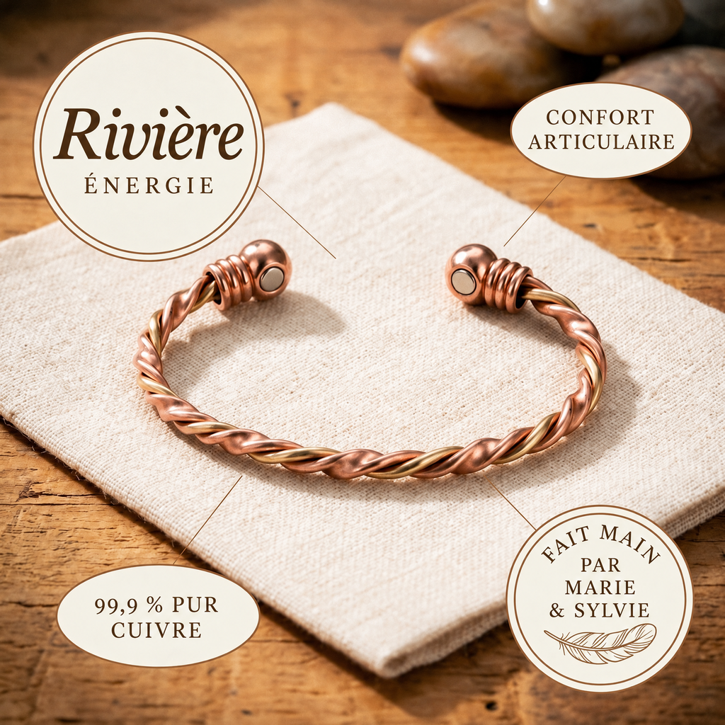 Bracelet en cuivre Rivière de Marie & Sylvie