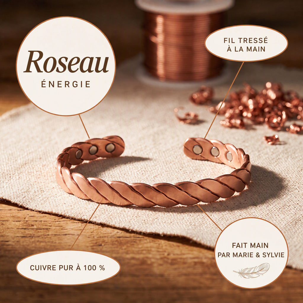 Bracelet en cuivre Roseau de Marie & Sylvie