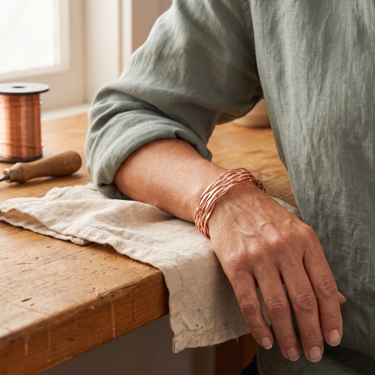 Bracelet en cuivre Souffle de Marie & Sylvie