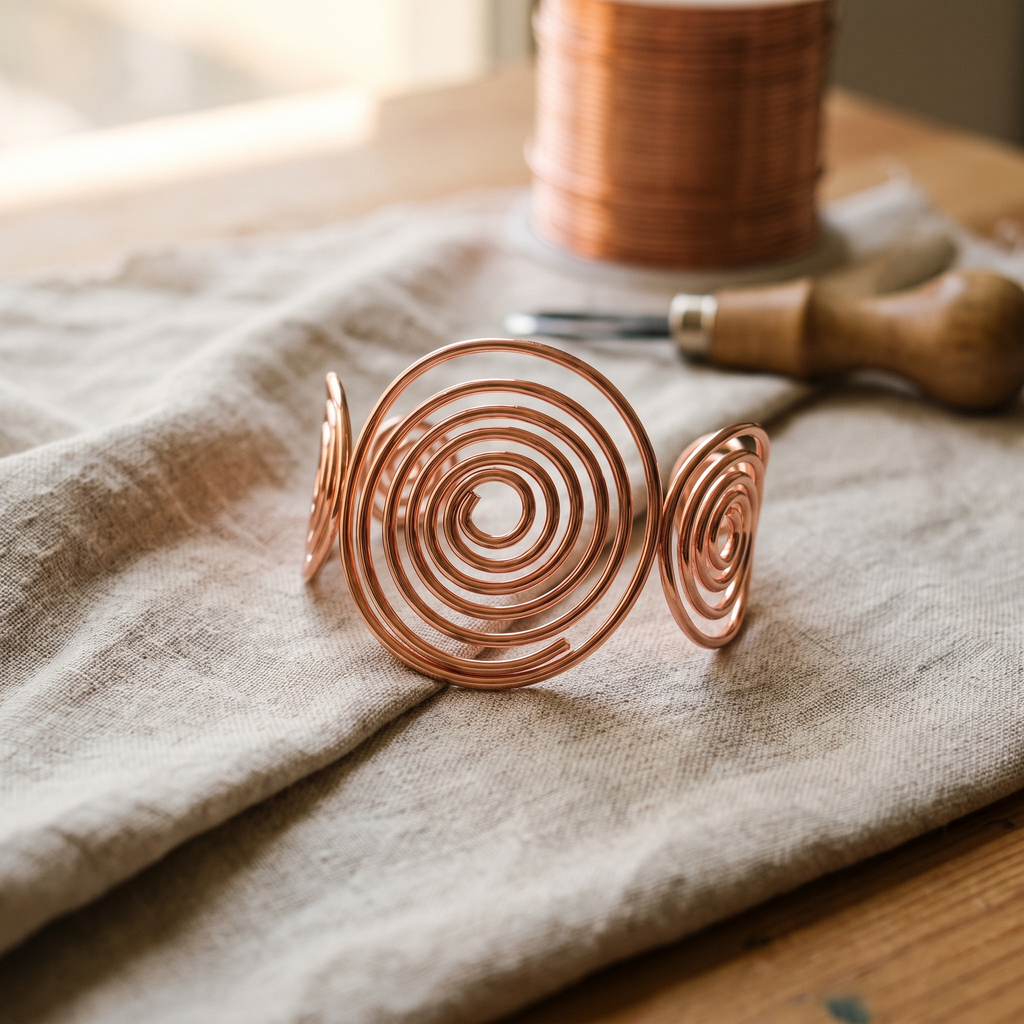 Bracelet en cuivre Spirale de Marie & Sylvie