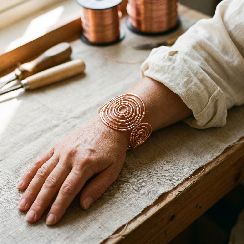 Bracelet en cuivre Spirale de Marie & Sylvie