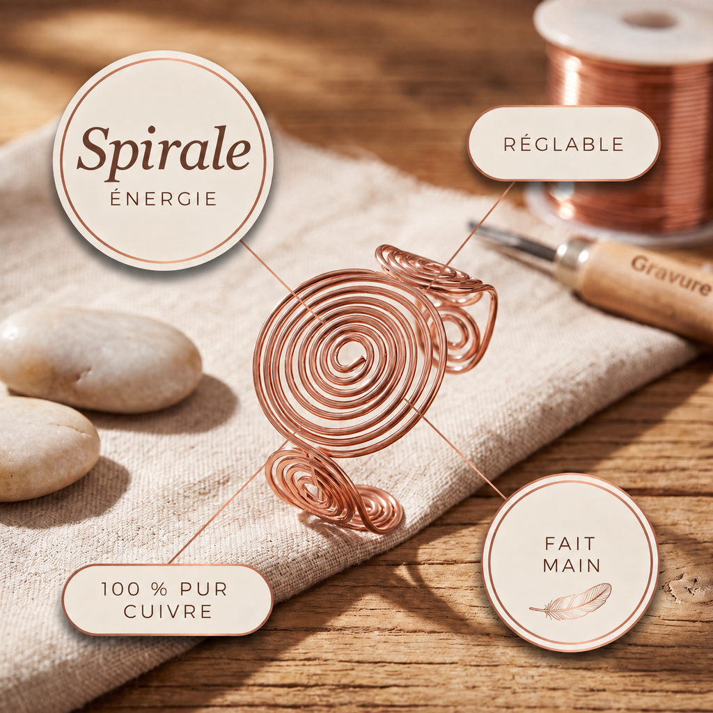 Bracelet en cuivre Spirale de Marie & Sylvie
