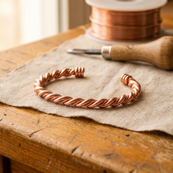 Bracelet en cuivre Torsade de Marie & Sylvie