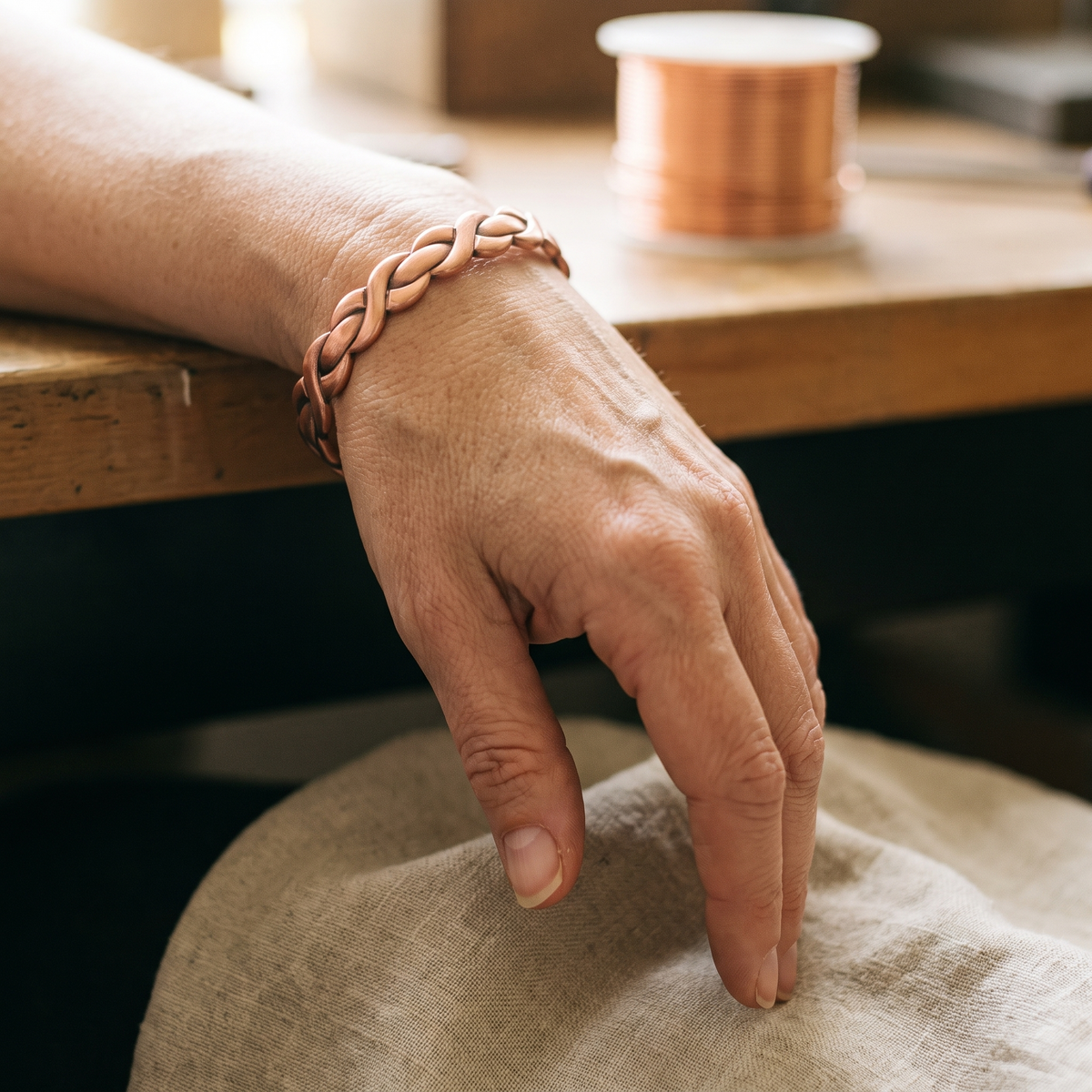 Bracelet en cuivre Trame de Marie & Sylvie