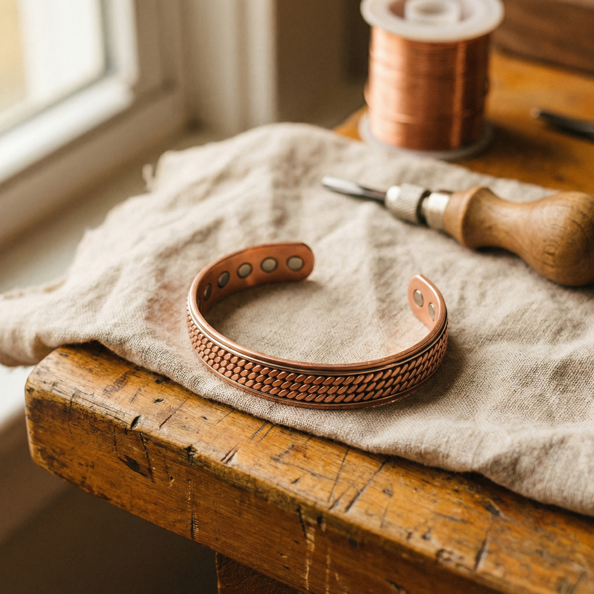 Bracelet en cuivre Vague de Marie & Sylvie