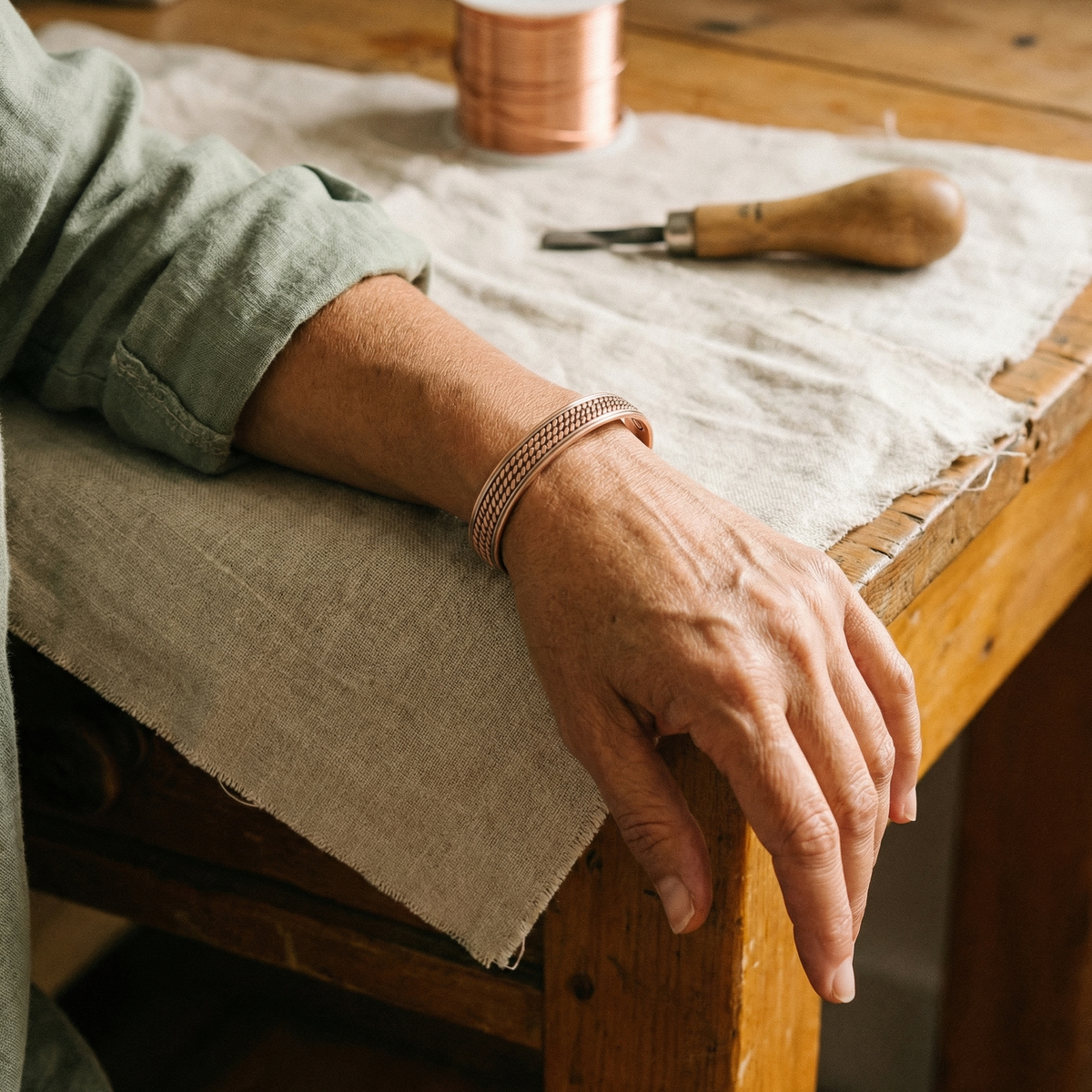 Bracelet en cuivre Vague de Marie & Sylvie