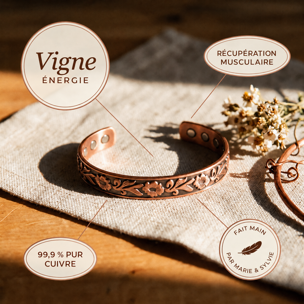 Bracelet en cuivre Vigne de Marie & Sylvie